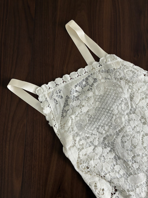 Asymmetric lace top