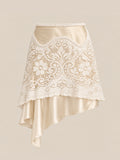 Silk satin and lace skirt - Made to order